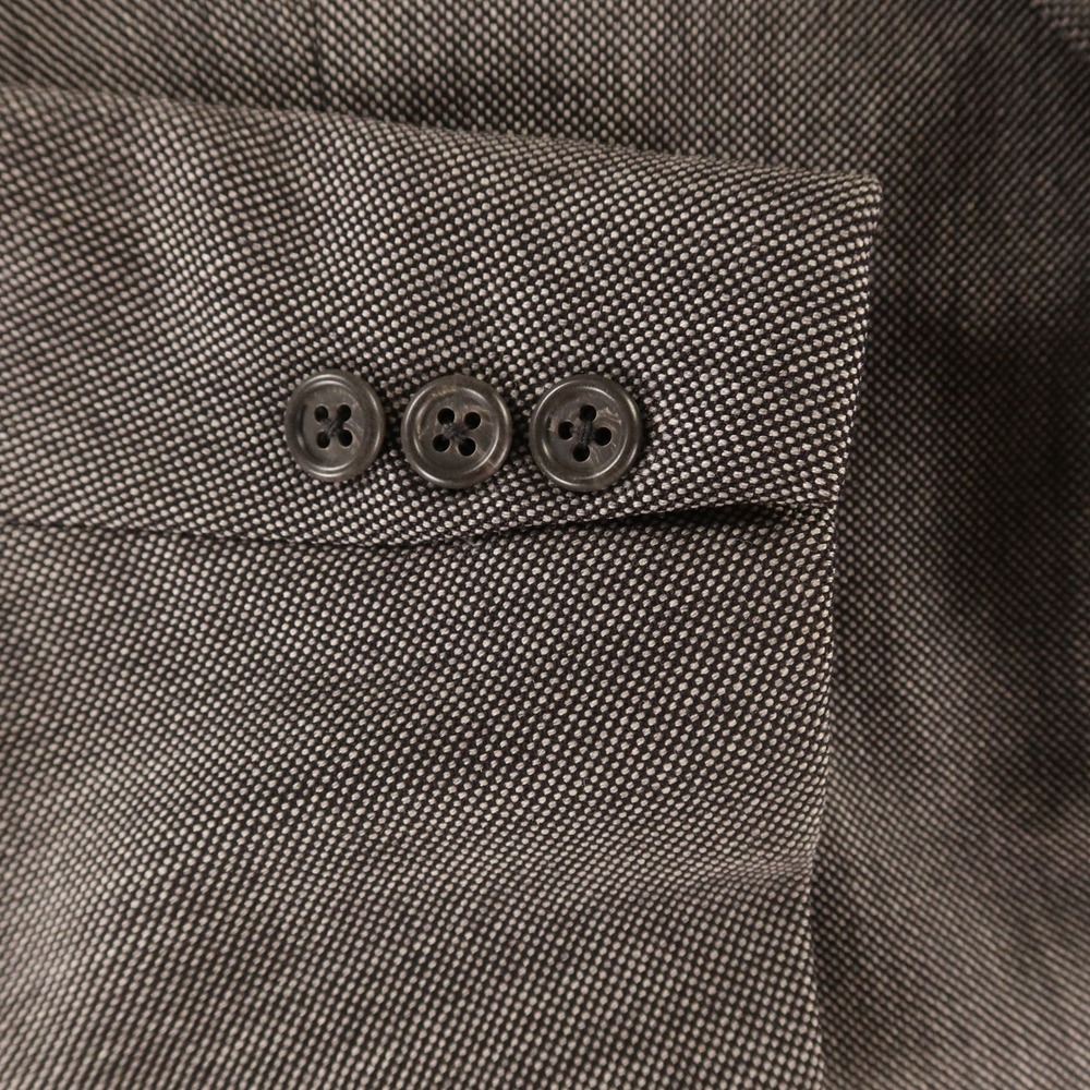 Corneliani Suit L 44R Gray Birdseye Check 100% Wool Made in Italy Pleated 36x30 - Picture 2 of 16